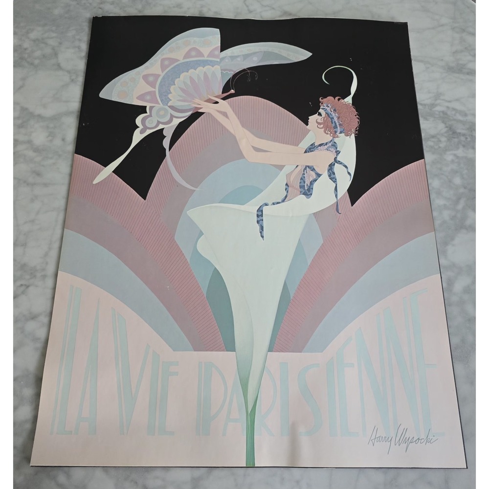 Vintage Art Deco Poster La Vie‎ Parision By Harry Wysocki 28x22